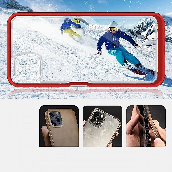 Clear 3in1 etui do Samsung Galaxy A22/5g żelowy pokrowiec z ramką czer