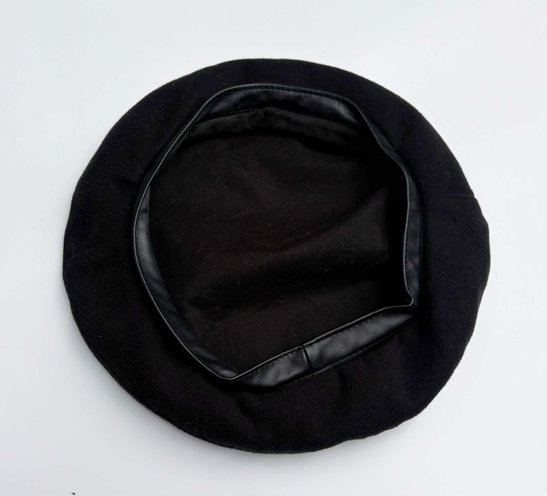 Beret Damski Czarny Skóra Ekologiczna M/L H&M