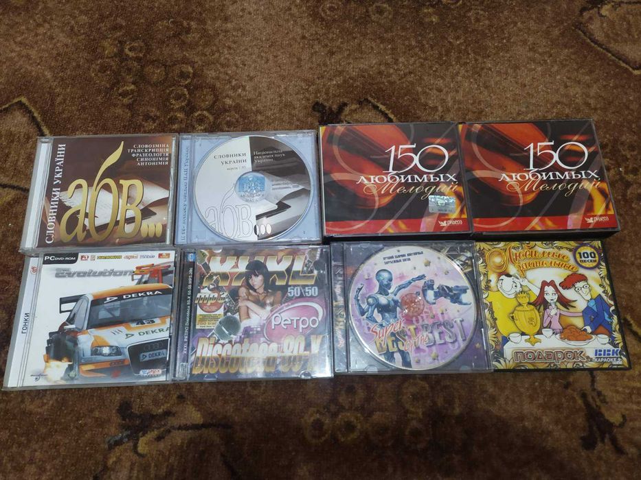 CD/DVD словники, фільми, мультфільми, музика