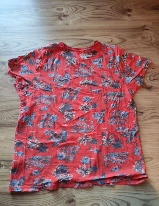 Podkoszulek męski L Primark pomarańczowy palmy