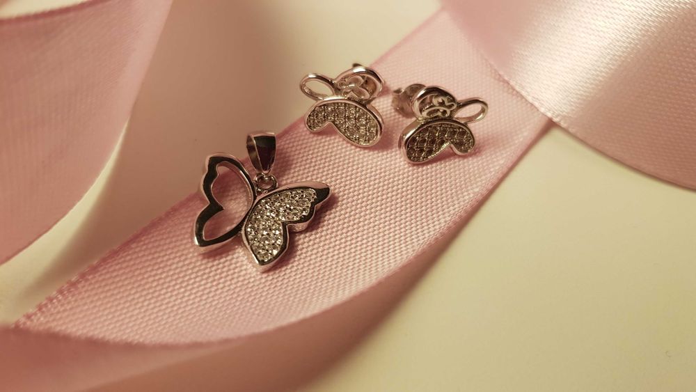 До 31.01 Срібний кулон, сережки. Без комісії 925 Чохол Підвіска набір