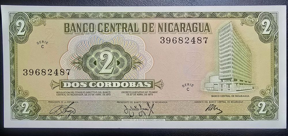 Nikaragua 2 cordobes 1972r UNC