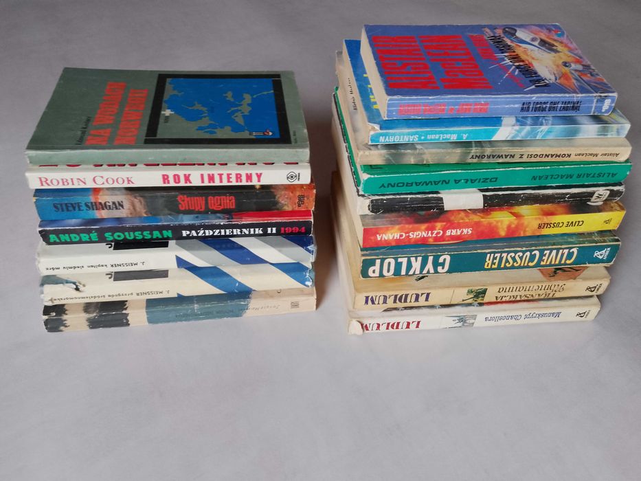 Zestaw 16 książek, Cussler, MacLean, Ludlum, Meissner i in.