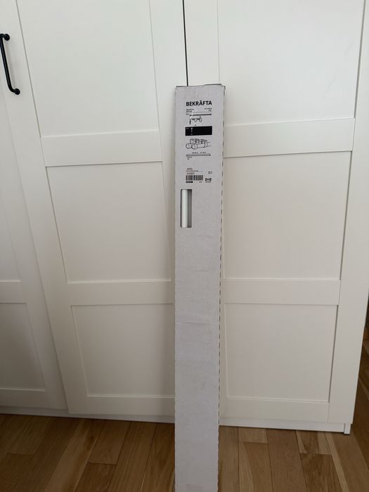 Ikea Bekrafta podwójny karnisz komplet biały NOWY 120-210 cm 19 mm