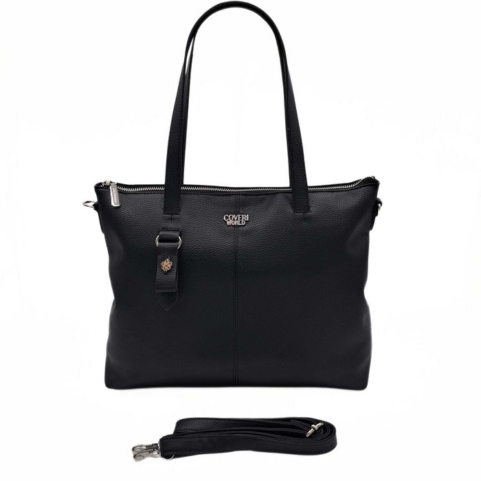 Czarna torebka damska aktówka Coveri World torba na laptopa