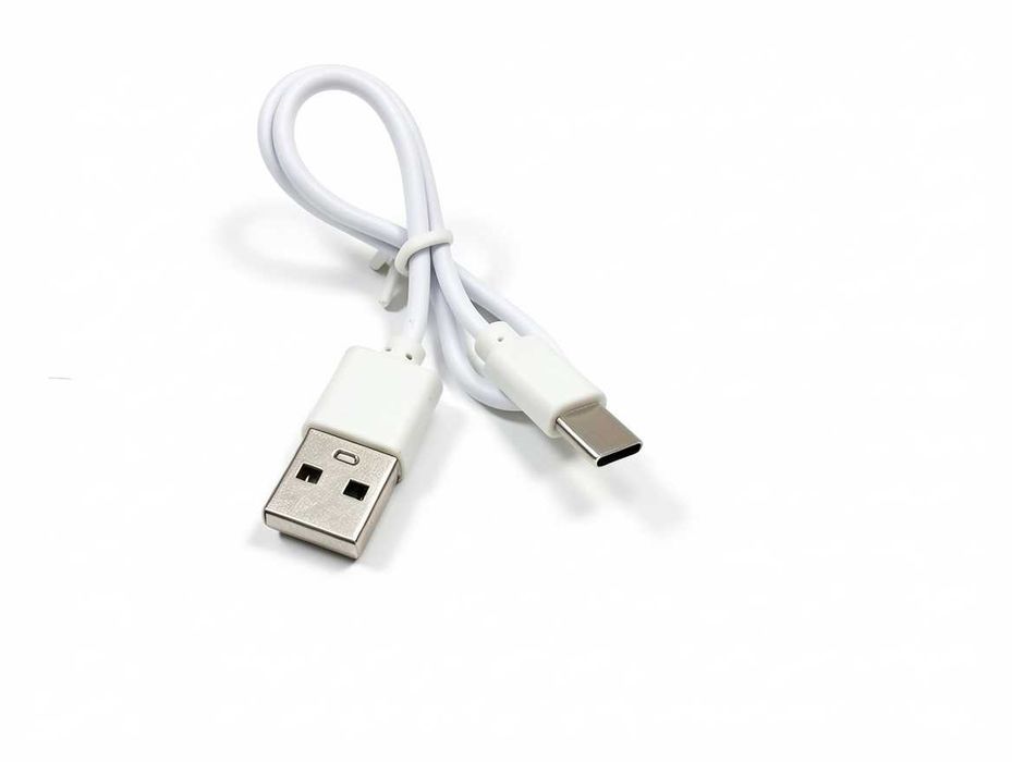 F261 Kabel USB Na USB Typu C Przewód Do Ładowania Telefonu Smartfona Szybkie Ładowanie Transmisja Danych Biały Krótki 30 cm Wytrzymały Do Powerbanku