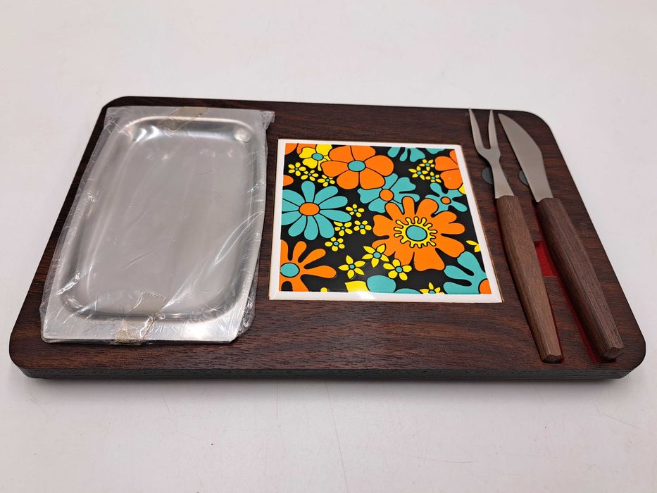 Deska do krojenia sera ceramiczna nóż widelec miska taca na przystawki