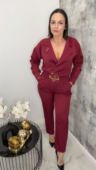 Kombinezon Lola Bianka bordowy elegancki