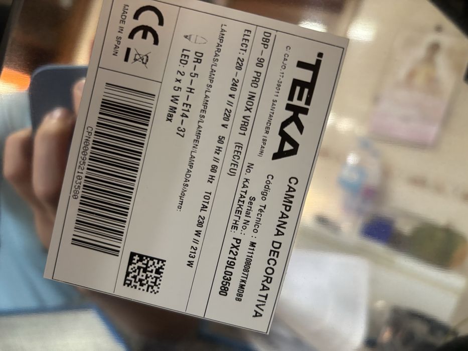 Teka DBP90 PRO – exaustor de 90cm em inox completamente novo nunca usa