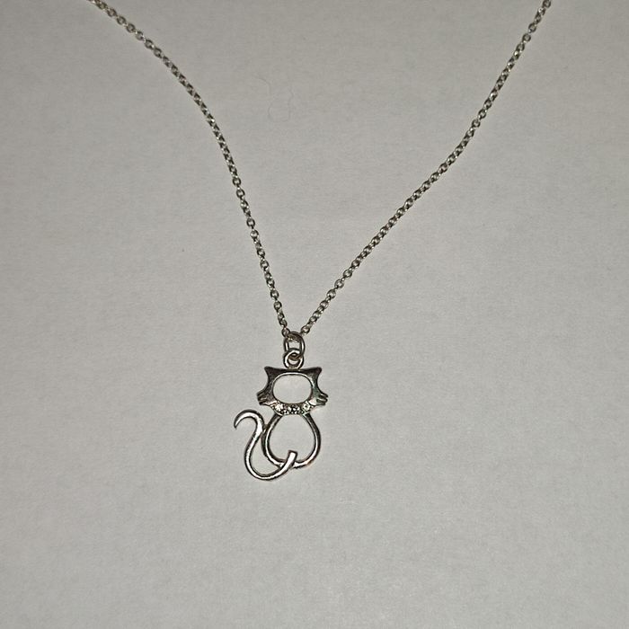 Срібна підвіска "Кішка" 45 см