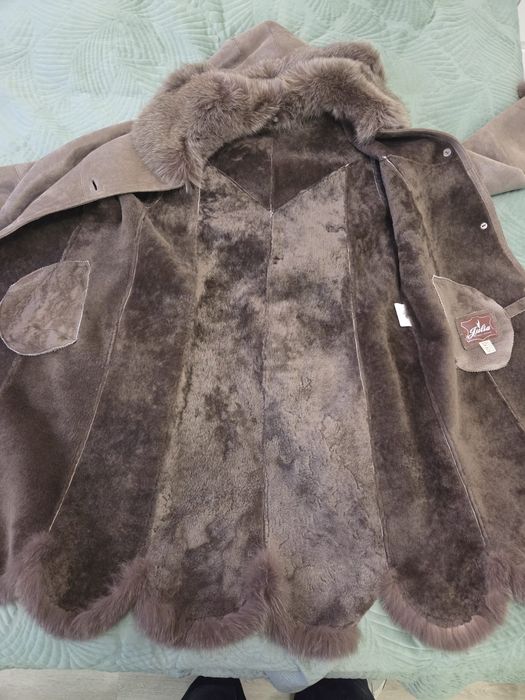 Damski kożuch z owczej skóry - jak nowy, jakość premium