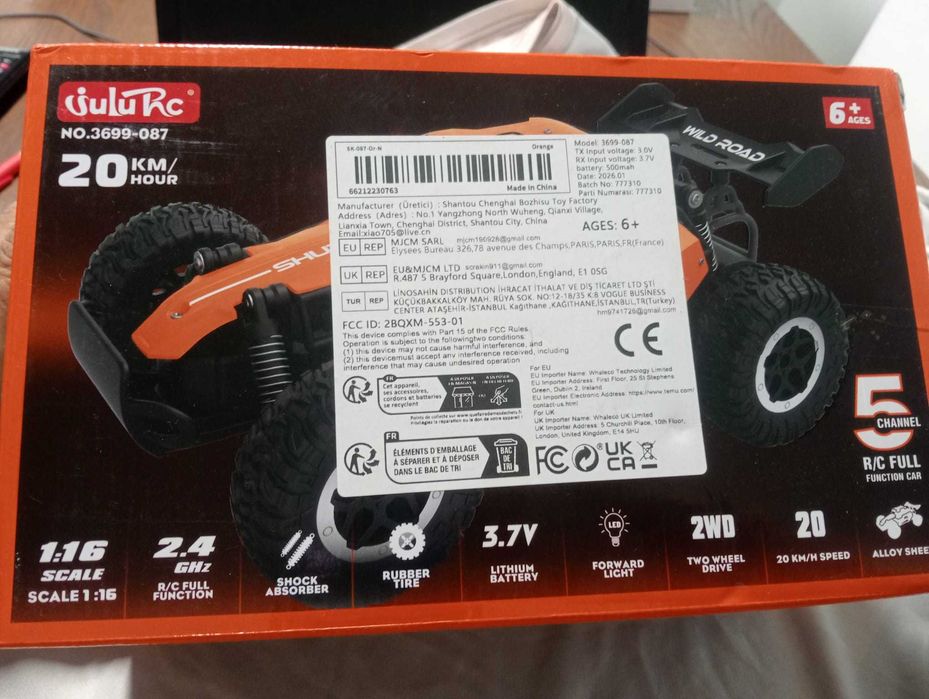 Carro Comando RC 1:16 Sulu Rc Buggy Laranja (Novo/Caixa) – 20km/h
