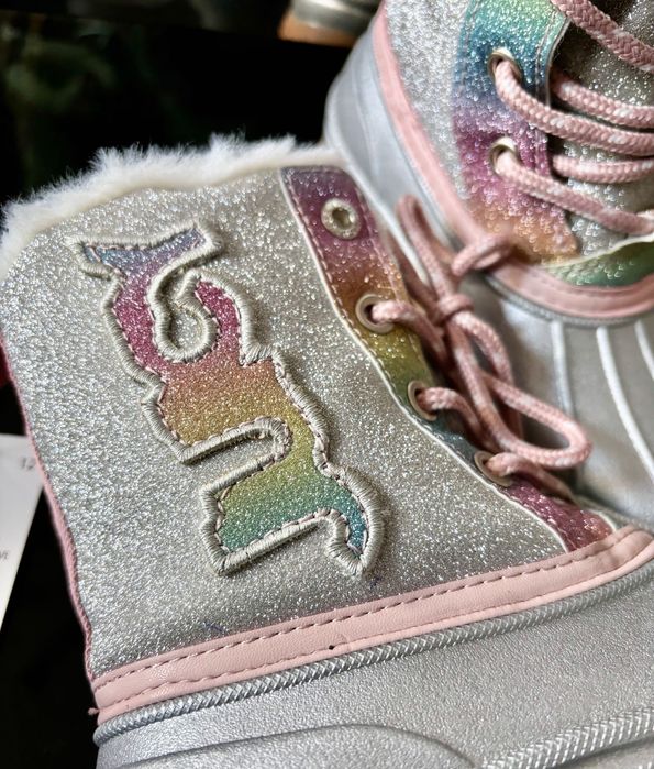 Juicy Couture Śniegowce brokatowe tęczowe NOWE rozmiar 29