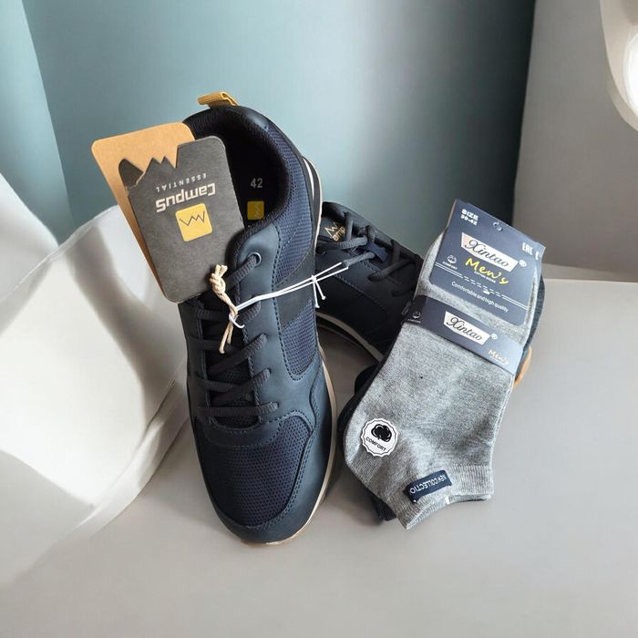 Męskie buty Campus, r. 42, granatowe (Nowe!) + GRATIS 5 par skarpet