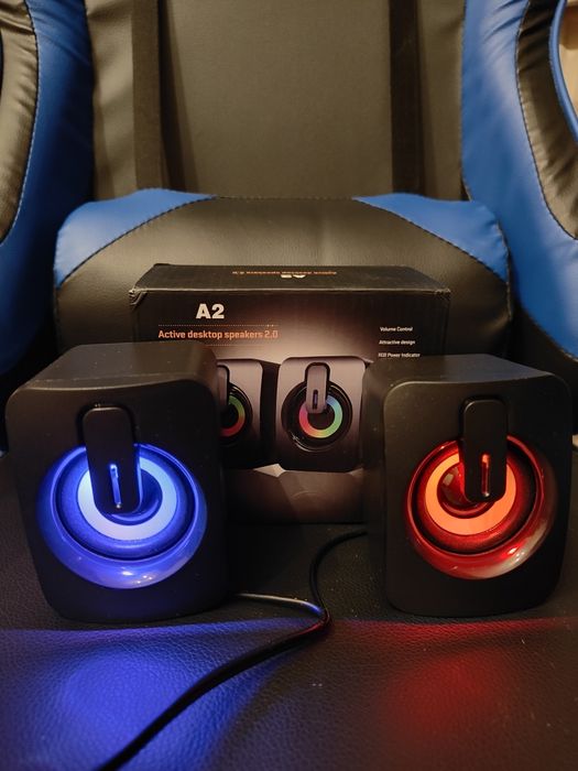 Новинка!Комп'ютерні RGB-колонки А2 для ПК/ноутбука, USB, LED-підсвітка ...