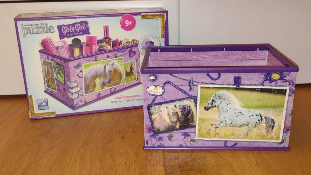 Ravensburger, Girly Girl, drzewko i pudełko na drobiazgi konie.