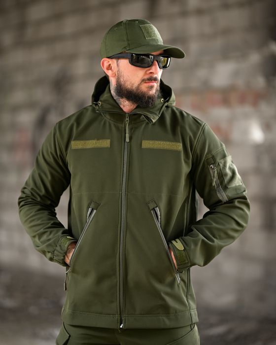 Демісезонний тактичний костюм софтшел DEMENTIOZ олива