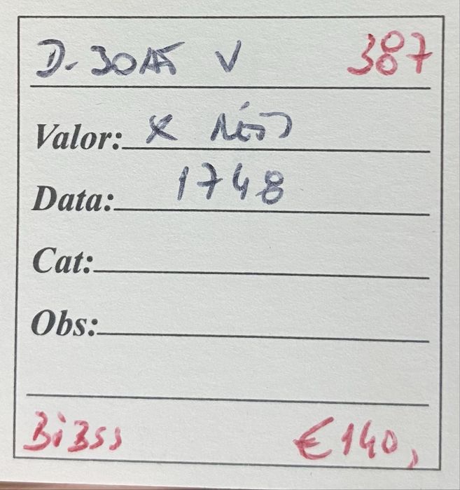 Moeda  387 - X Reis D JOAO V 1748