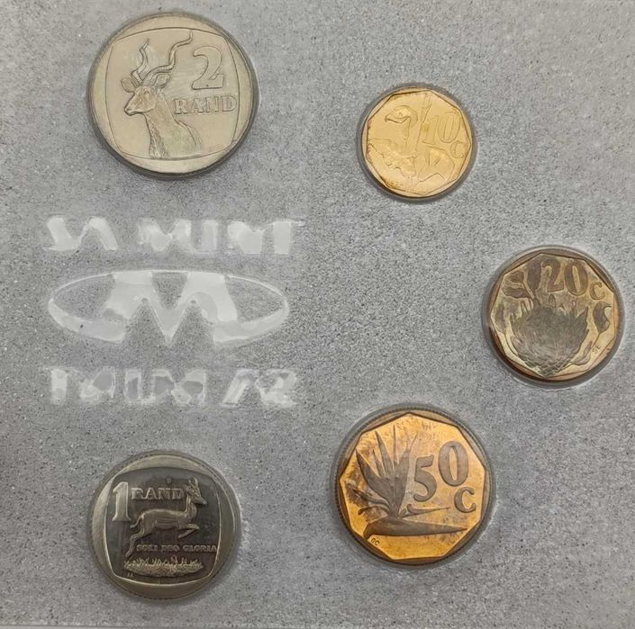 Conjunto de moedas da Casa da Moeda da África do Sul de 1990 - não circuladas, incluindo a moeda de R1 de P.W. Botha.