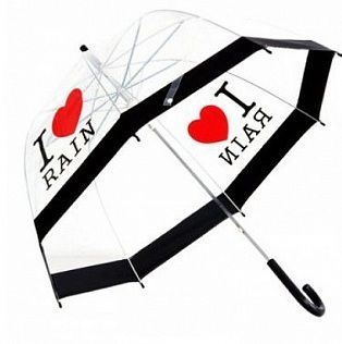 Зонт трость i love rain я люблю дождь и прозрачный зонт купол колокол