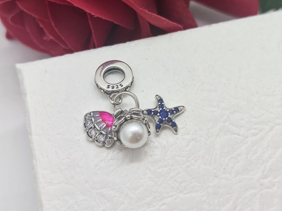 Charm's zawieszka potrójna perła srebro S925