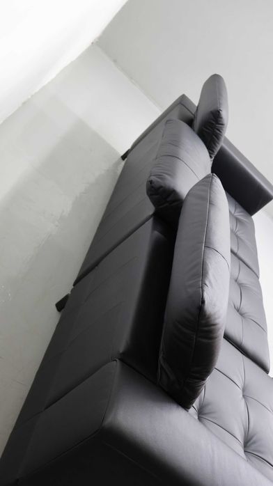 TLJ Narożnik funkcja spania skóra naturalna pojemnik regulowane zagłow