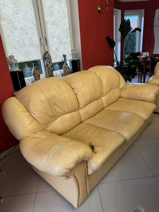 Komplet wypoczynkowy skora oddan 3+2+1