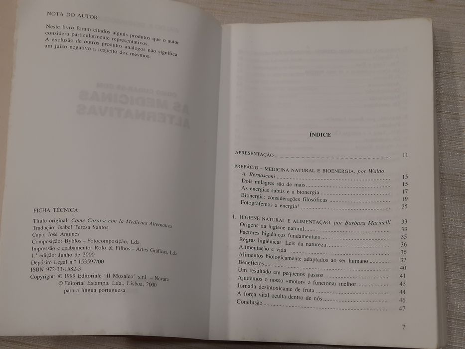 Livro sobre medicinas alternativas