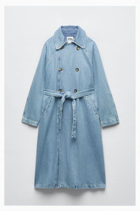 Zara płaszcz trencz denim jeans  S 36