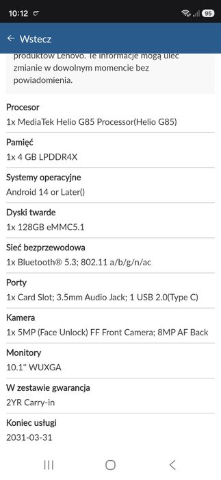Tablet Lenovo Tab + Clear Case TB311FU