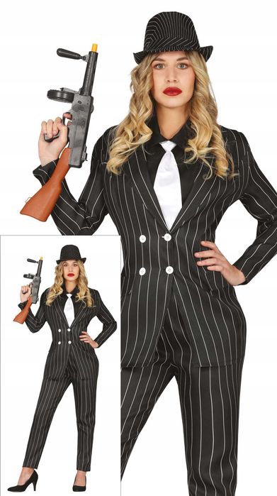 Strój Halloween, karnawał czy impreza PANI GANGSTER ROZ.M 38-40