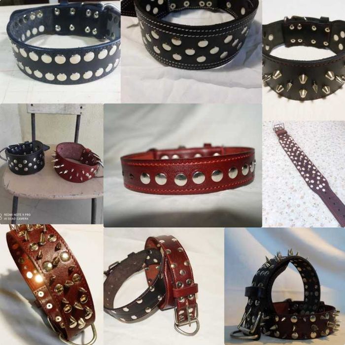 Ошейник.Намордник.Поводок.Шлея. Кожанный ошейник для кожанной собаки.