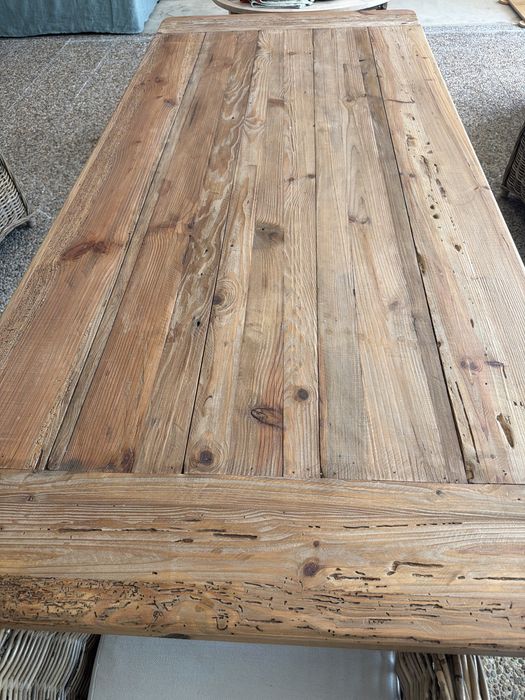 Mesa refeicao jantar madeira pinho reciclada rustico