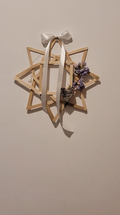 Wieniec na drzwi gwiazda dekoracja świateczna Boże Narodzenie Wigilia