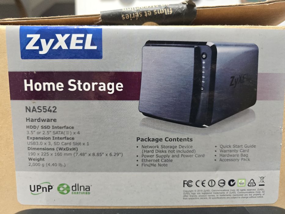 NAS Zyxel NAS542 (4-Bay) + 6TB HDD + 2TB (WD Black/Enterprise) - Ver descrições