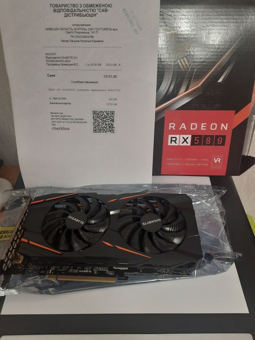 Видеокарта КАК НОВАЯ Gigabyte RX570 8GB  пломба другие карты