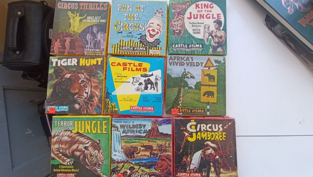 Lote de 12 Vintage Castle Films 8mm / Super 8 Reels (Circus & Wildlife)