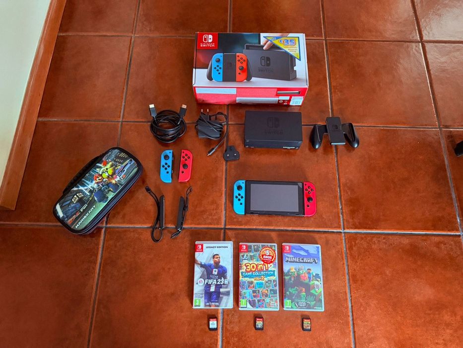 Nintendo Switch com jogos