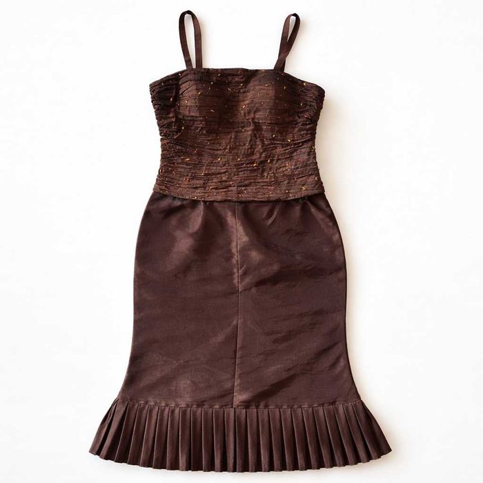 Conjunto Elegante – Saia e Top Castanhos – 42
