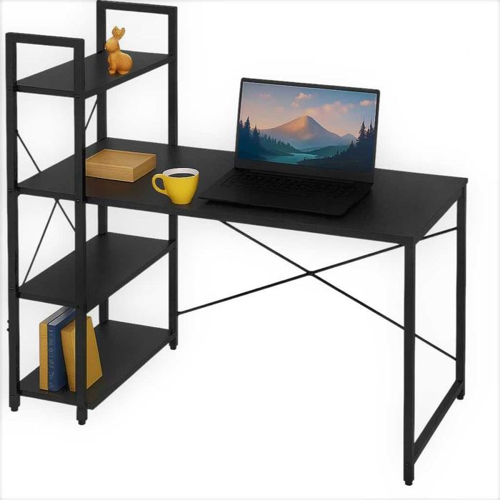 NOWE Biurko Gamingowe Metalowe Komputerowe Loft Czarne Prezent Święta