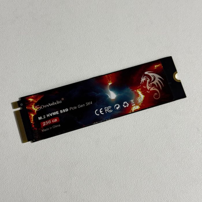 SSD M.2 NVME SomnAmbulist 256GB, ідеал, для ПК иа ноутубку! 10/10