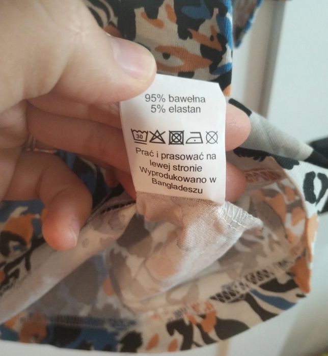Sukienka krótka tunika wzor tom&rose L nowa bawełna  panterka