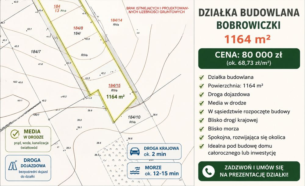 Działka budowlana w Bobrowiczkach
