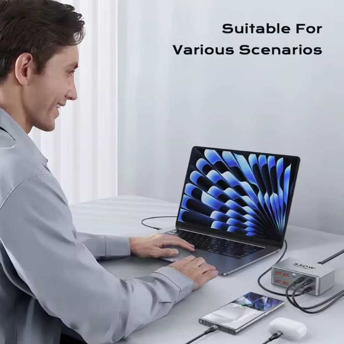 Ładowarka TopZero 330W (6xUSB-C + 4xUSB-A) 100W PD NOWA najtaniej WWA!