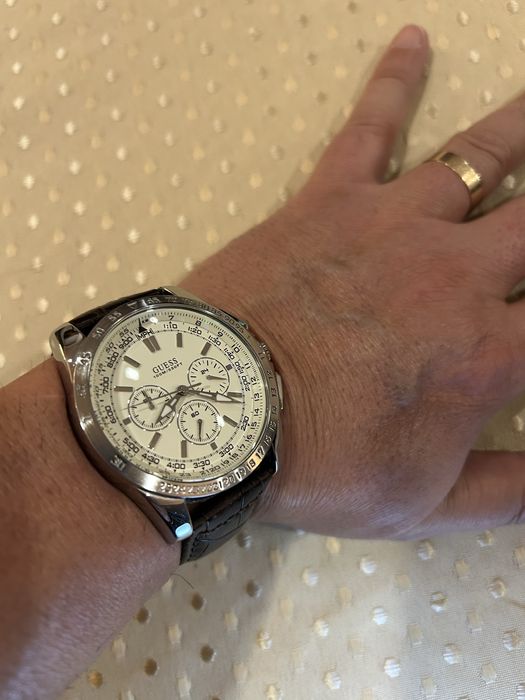 Relogio Guess cronografo bracelete cabeldal castanho