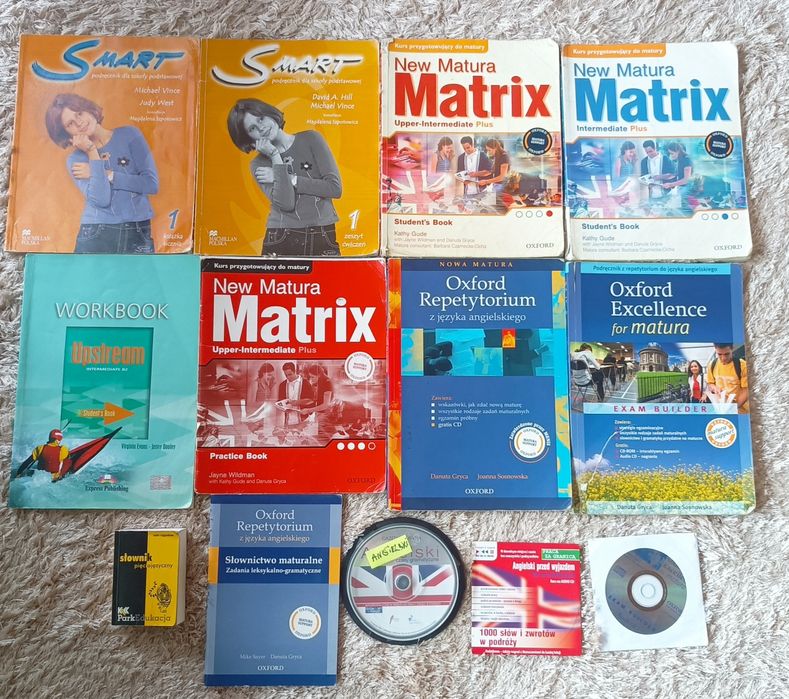Język angielski super pakiet zestaw 10 książek 12 płyt cd nauka matura