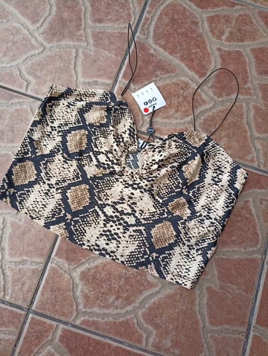 Crop top L wężowe nowy