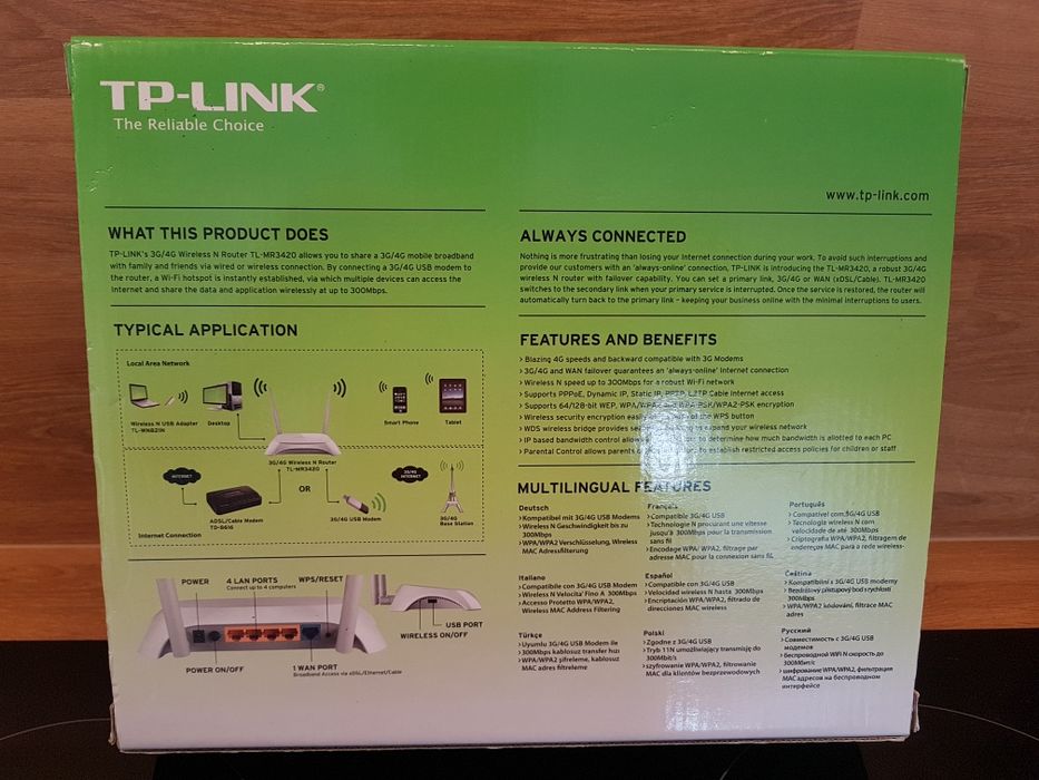 Router WiFi, TP-Link TL-MR3420 3G/4G Wireless N