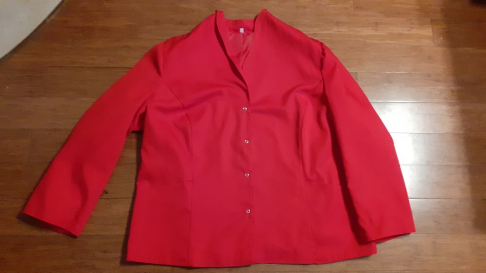 Marynarka, żakiet damski, czerwony, dla pomocnicy Mikołaja, rozm 50