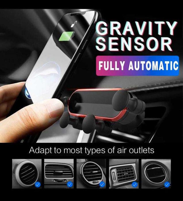 Suporte universal 360º para telemóvel / smartphone para carro - Suporte por gravidade